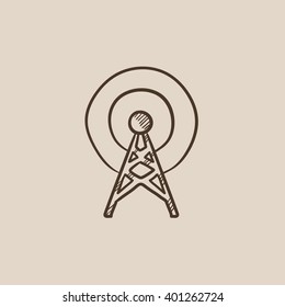 Icono de esbozo de antena.