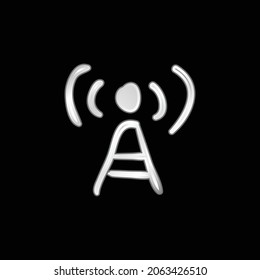 Antenna Sketch silver plated metallic icon