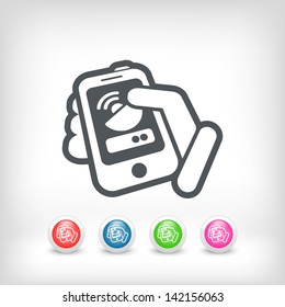 Antenna smartphone or tablet icon