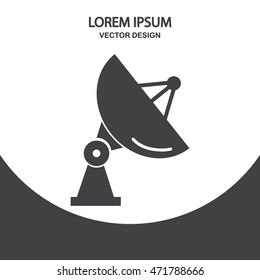 Antenna of space observatory icon on the background