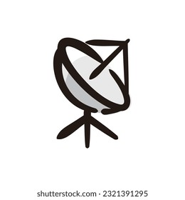 Antenna - Weltraum- und Planetensymbol (handgezeichnet, farbige Version)