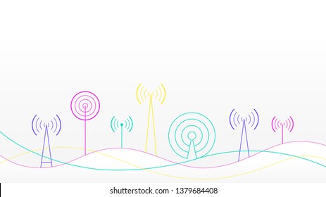 Antenna spot icon communication technology background