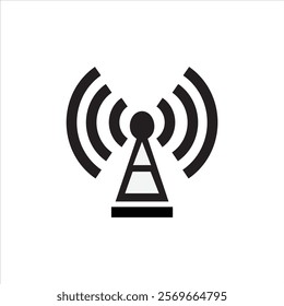 Antenna symbol. Antenna's basic flat logo, isolated on a white backdrop. vector drawing.