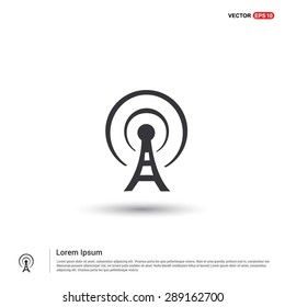 Antenna Tower Icon - Abstract Logo Type Icon - Isometric White Background. Vector Illustration