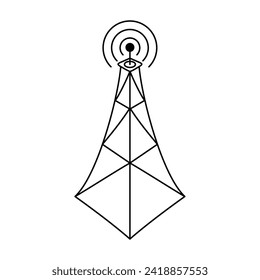 antenna tower icon design. telecommunication data network sign and symbol.