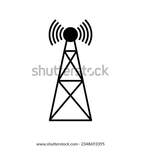 antenna tower icon design. telecommunication data network sign and symbol.