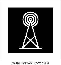 Antennenturm Symbol im flachen Stil. RundfunkVektorgrafik auf weißem Hintergrund. WLAN-Business-Konzept.
