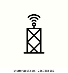 antena, icono de torre, icono aislado en fondo claro, perfecto para sitio web, blog, logo, diseño gráfico, medios sociales, interfaz de usuario, aplicación móvil