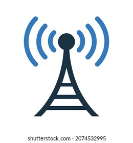 Antenna, tower icon. Simple editable vector design isolated on a white background.