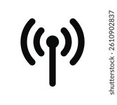 Antenna tower icon. Wireless radio signal, communication towers, radio tower, transmitter, receiver wireless signal. Vector illustration.