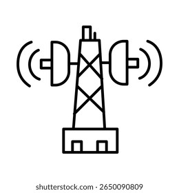 Ícone de traçado editável do sinal da torre da antena
