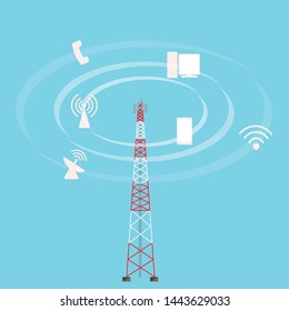 antenna tower and technology icon vector.