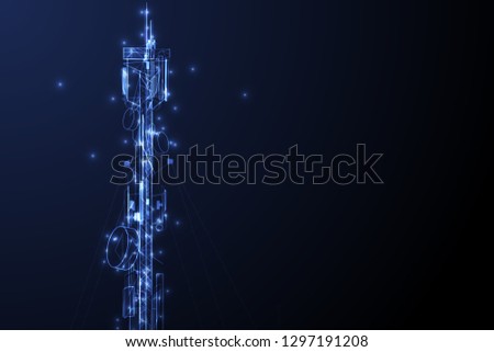 Antenna transmission communication tower vector background concept