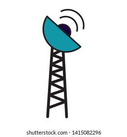 antenna transmission signal on white background vector illustration