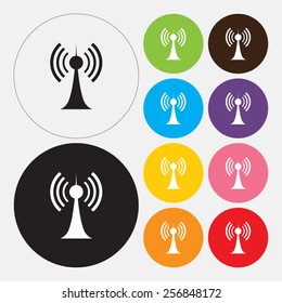 Antenna, Transmitter icon - Vector