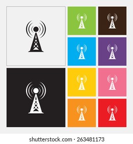 Antenna, Transmitter icon - Vector