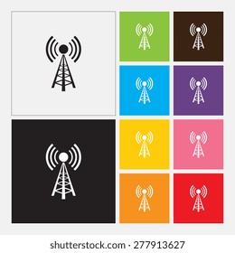 Antenna, Transmitter icon - Vector