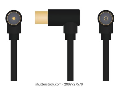 Tomas de cable de TV de antena. vector