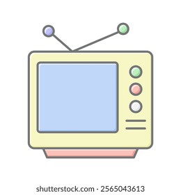 Antenna Tv lineal color icon , vector, pixel perfect, illustrator file