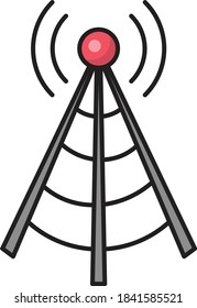 antenna vector colour line icon 