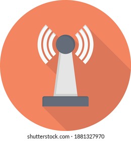 icono de color plano vectorial de antena
