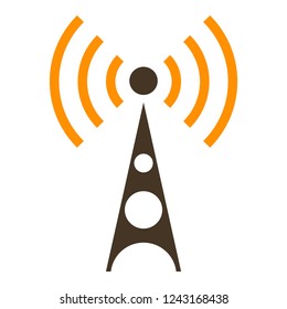 antenna vector flat illustration on white background. Radio tower sign, icon