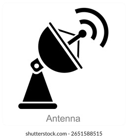 Design de conceito de ícone de vetor de antena