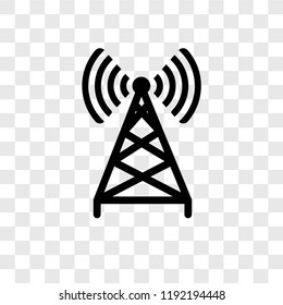 Antenna vector icon isolated on transparent background, Antenna transparency logo concept