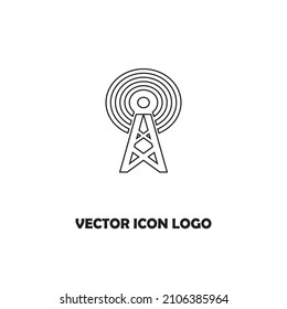Antenna vector icon logo illustration