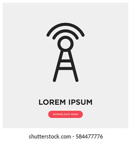 Antenna vector icon, radio wave symbol. Modern, simple flat vector illustration for web site or mobile app