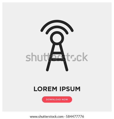 Antenna vector icon, radio wave symbol. Modern, simple flat vector illustration for web site or mobile app
