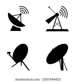 Antenna vector illustration communication towers composition, Broadcast antenna icon vector illustration design.