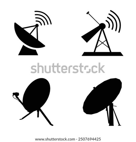 Antenna vector illustration communication towers composition, Broadcast antenna icon vector illustration design.