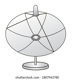 antenna vector illustration,isolated on white background for education,top view