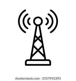 antenna Vector Lineal Icon on white background.