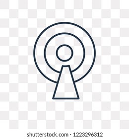 Antenna vector outline icon isolated on transparent background, high quality linear Antenna transparency concept can be used web and mobile