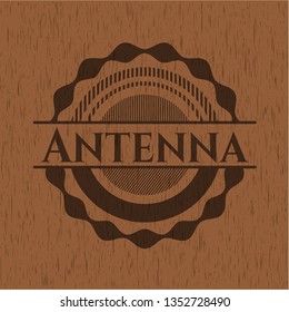 Antenna vintage wooden emblem