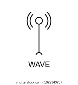 antenna wave icon. Element of simple music icon for mobile concept and web apps. Thin line antenna wave icon can be used for web and mobile on white background
