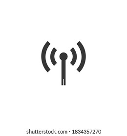 Antenna Wifi Icon Vector Isolated Black and White Design Graphic