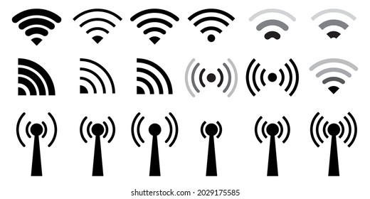 antenna wifi network. Contact icon set. Phone icon vector. Internet broadcast. Vector illustration. Stock image. 