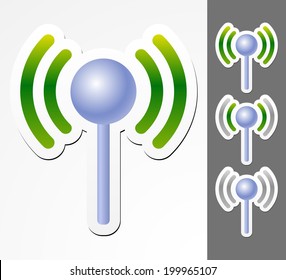 Antennae graphics with signal strength. Connectivity, wireless network, wifi concepts