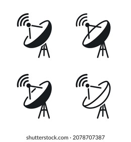 Antennas icons for TV or radio