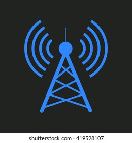 Antenna.Vector icon.Radio tower.