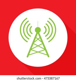 Antenna.Vector icon.Radio tower.