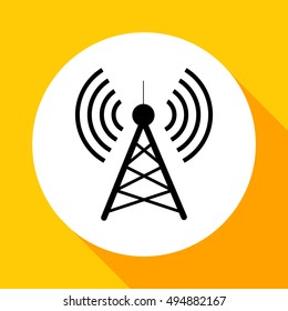 Antenna.Vector icon.Radio tower.