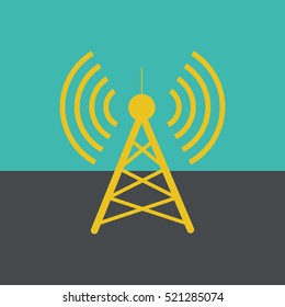 Antenna.Vector icon.
Radio tower.