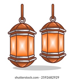 antern golden hanging   arab islam culture decoration on white background