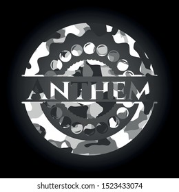 Anthem grey camouflage emblem. Vector Illustration.