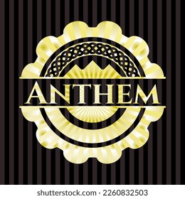 Anthem glänzendes Emblem. Vektorgrafik. Detaillierte Angaben. 