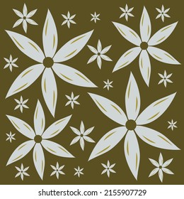 Anthericum flowers flat vector background. Anthericum flowers cartoon vector background for graphic design, illustration, and decorative element